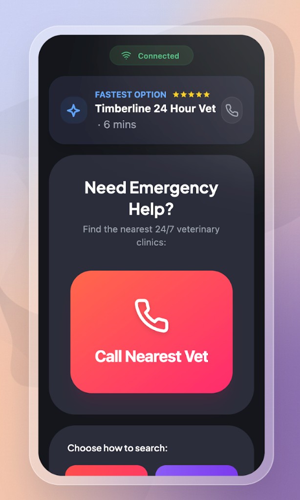 Emergency vet screen