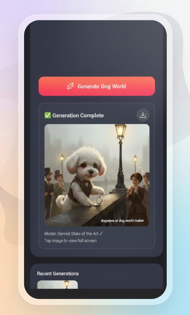 Generate dog world screen, Victorian scene