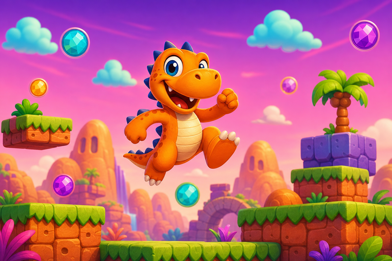 Orange Dino Platformer